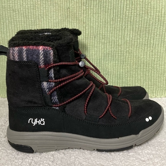 Ryka Shoes - Ryka Alyssa Toggle Faux Fur-Lined Black Women's Winter Boots  - Size 6.5M US